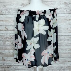 I Jeans by Buffalo Floral Off Shoulder Top M 152